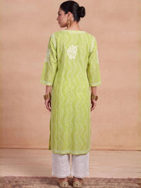 Rumah Wanita Chikankari Motif Etnik Bersulam Kurta Chikankari