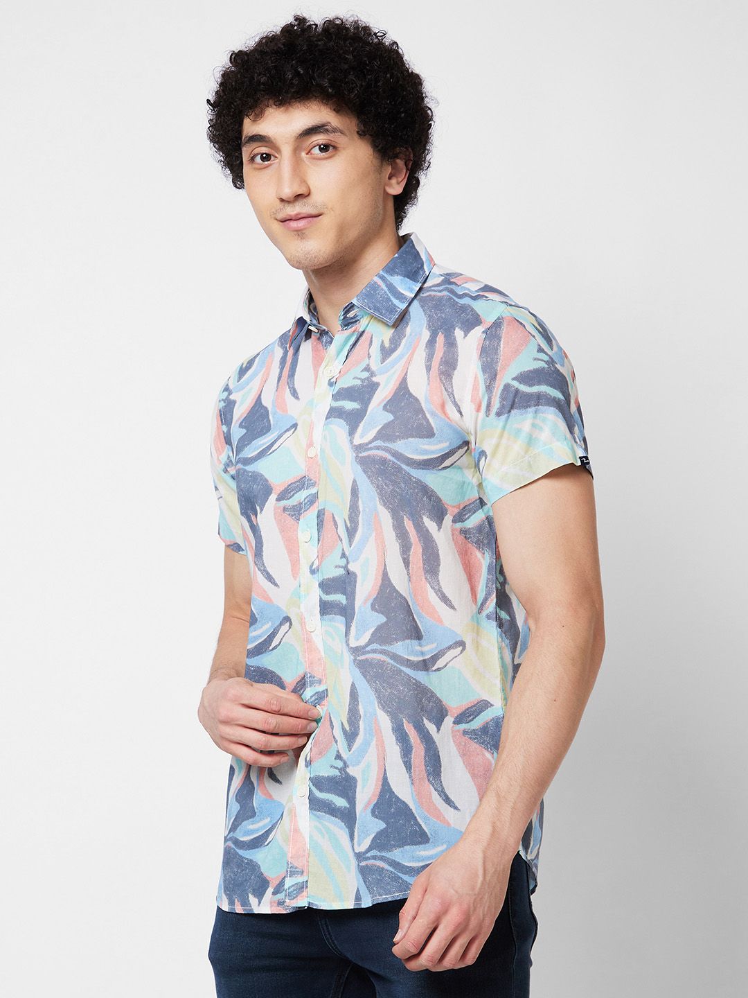 SPYKAR Floral Printed Cotton Casual Shirt