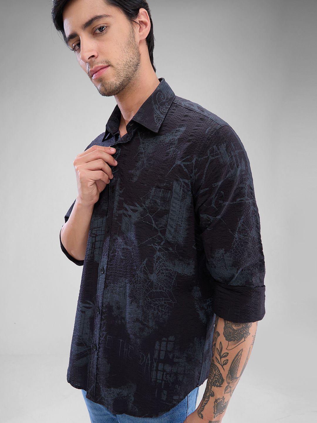 SPYKAR Men Slim Fit Opaque Printed Casual Shirt