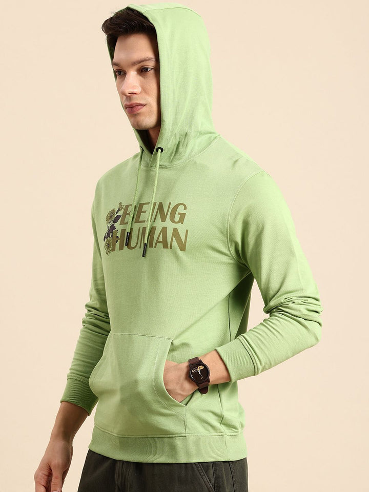 Being Human Pure Cotton Brad Logo Printed Hooded Sweatshirt