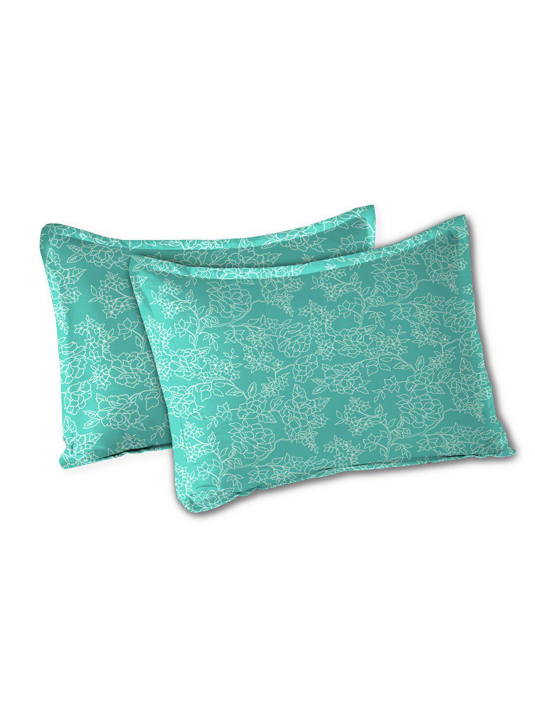 TRIDENT Juliet Blue Urban Comfort Flat 144TC Queen Cotton Bedsheet Set