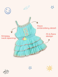 Nauti Nati Sea Green Georgette Dress
