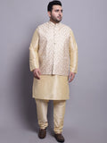 SOJANYA PLUS Mandarin Collar Kurta With Pyjamas & Nehru Jacket