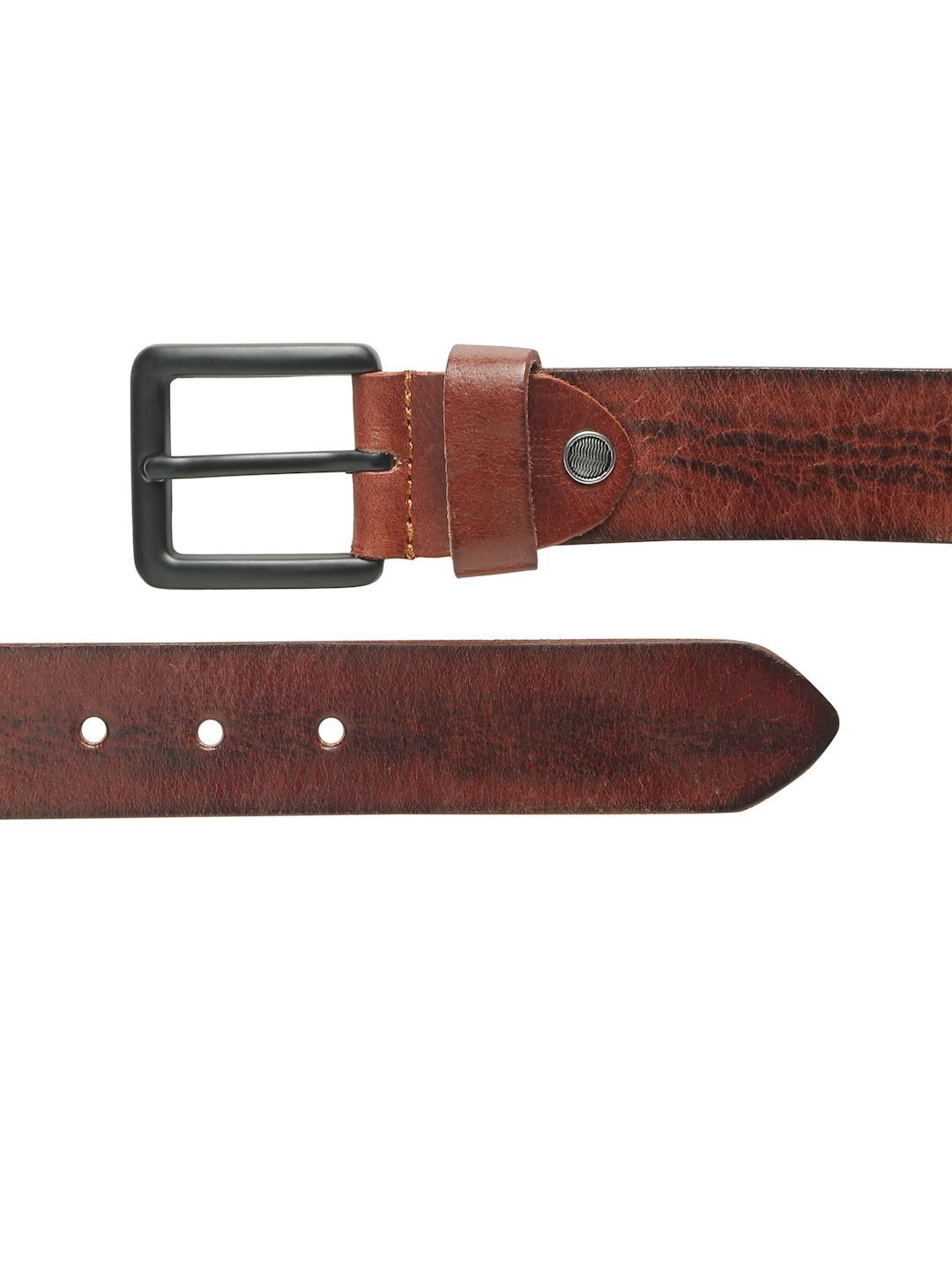 Teakwood Leathers Men Textured Leather Belt
