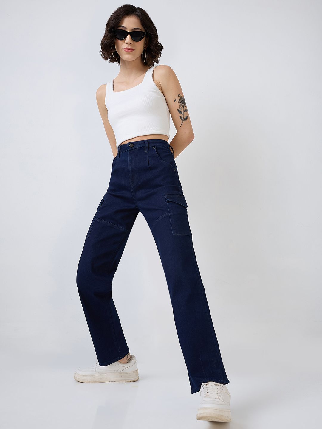 SPYKAR Women Straight Fit High-Rise Highly Distressed Jeans