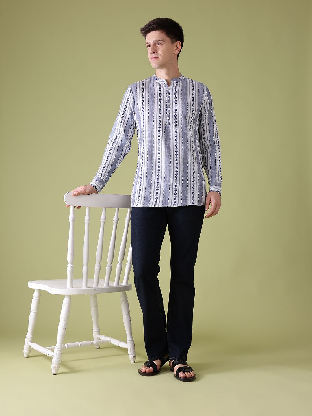 Anouk Woven Design Geometric Kurta