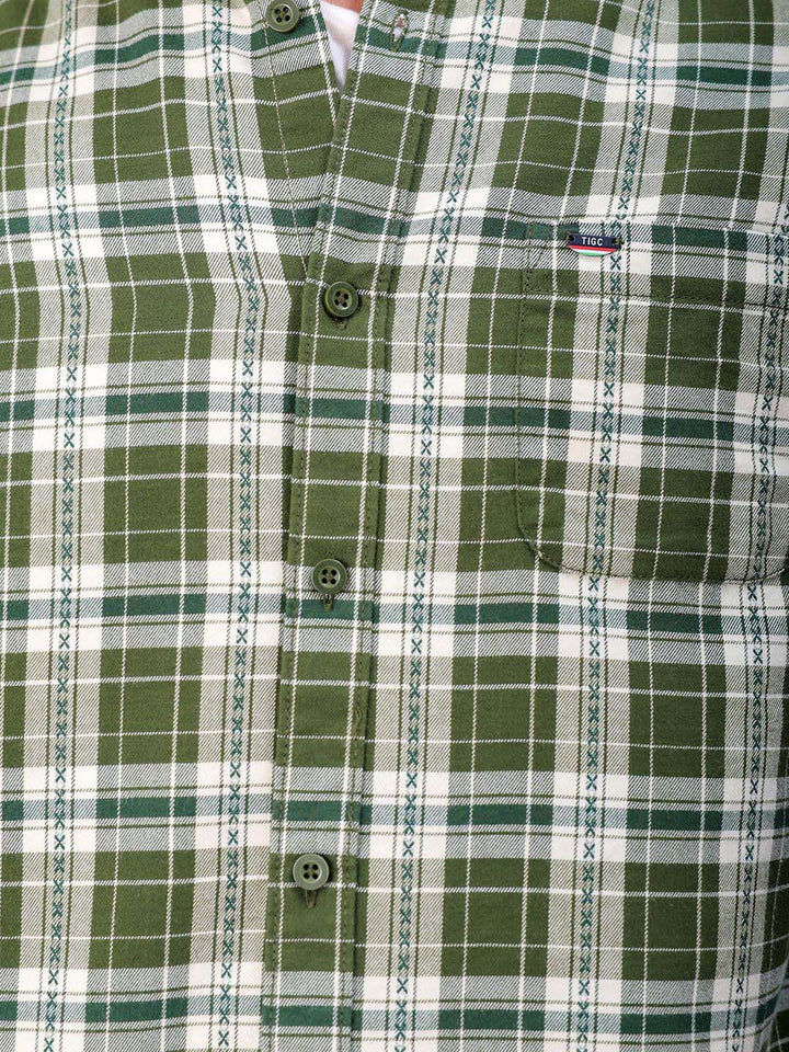 The Indian Garage Co Men Slim Fit Tartan Checks Opaque Checked Casual Shirt