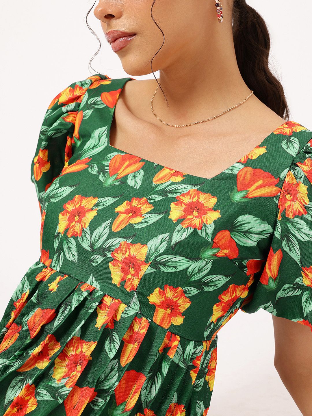 DressBerry Serene Serenity Floral Print Mini Empire Dress