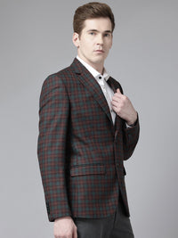 Park Avenue Checked Single-Breasted Formal Blazer