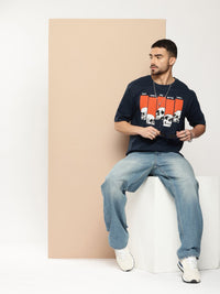 Difference of Opinion Men Printed Oversized Pure Cotton T-shirt
