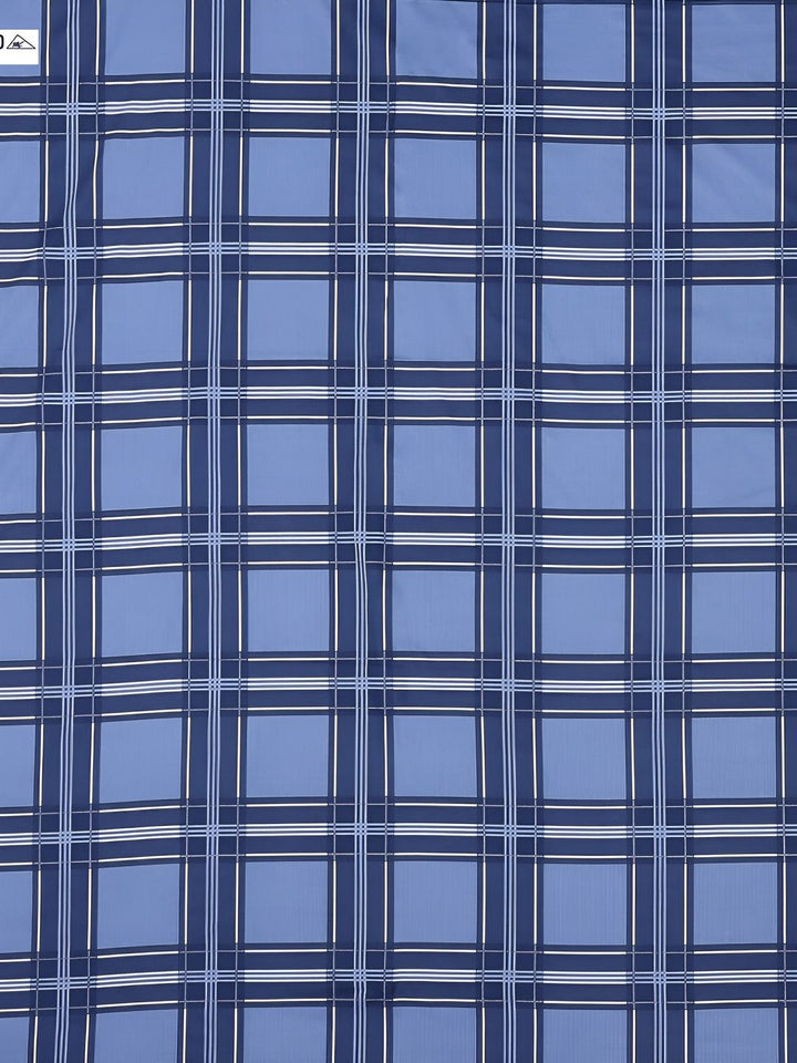 Monte Carlo Blue Geometric 200 TC Queen Bedsheet with 2 Pillow Covers