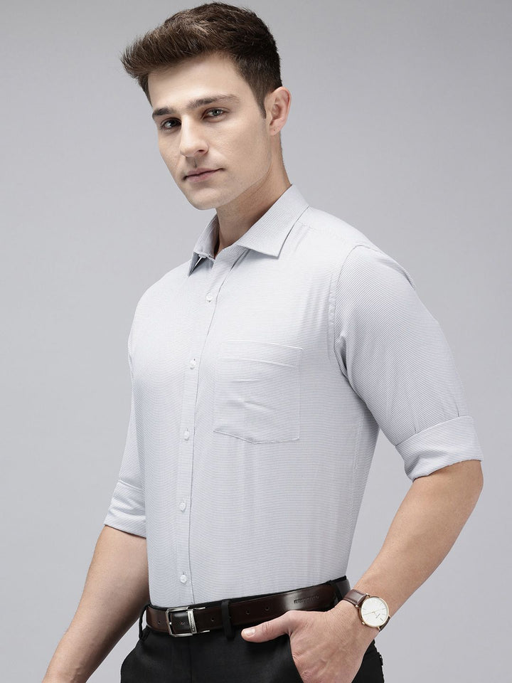 Park Avenue Slim Fit Self Design Textured Opaque Formal Shirt