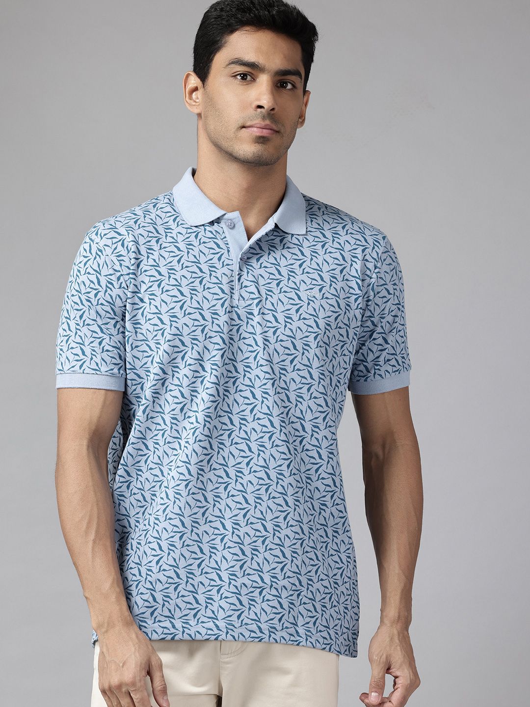 Park Avenue Floral Print Polo Collar T-shirt