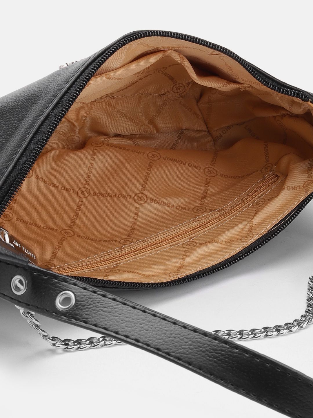 Lino Perros Textured Structured Shoulder Bag With Chain Detail