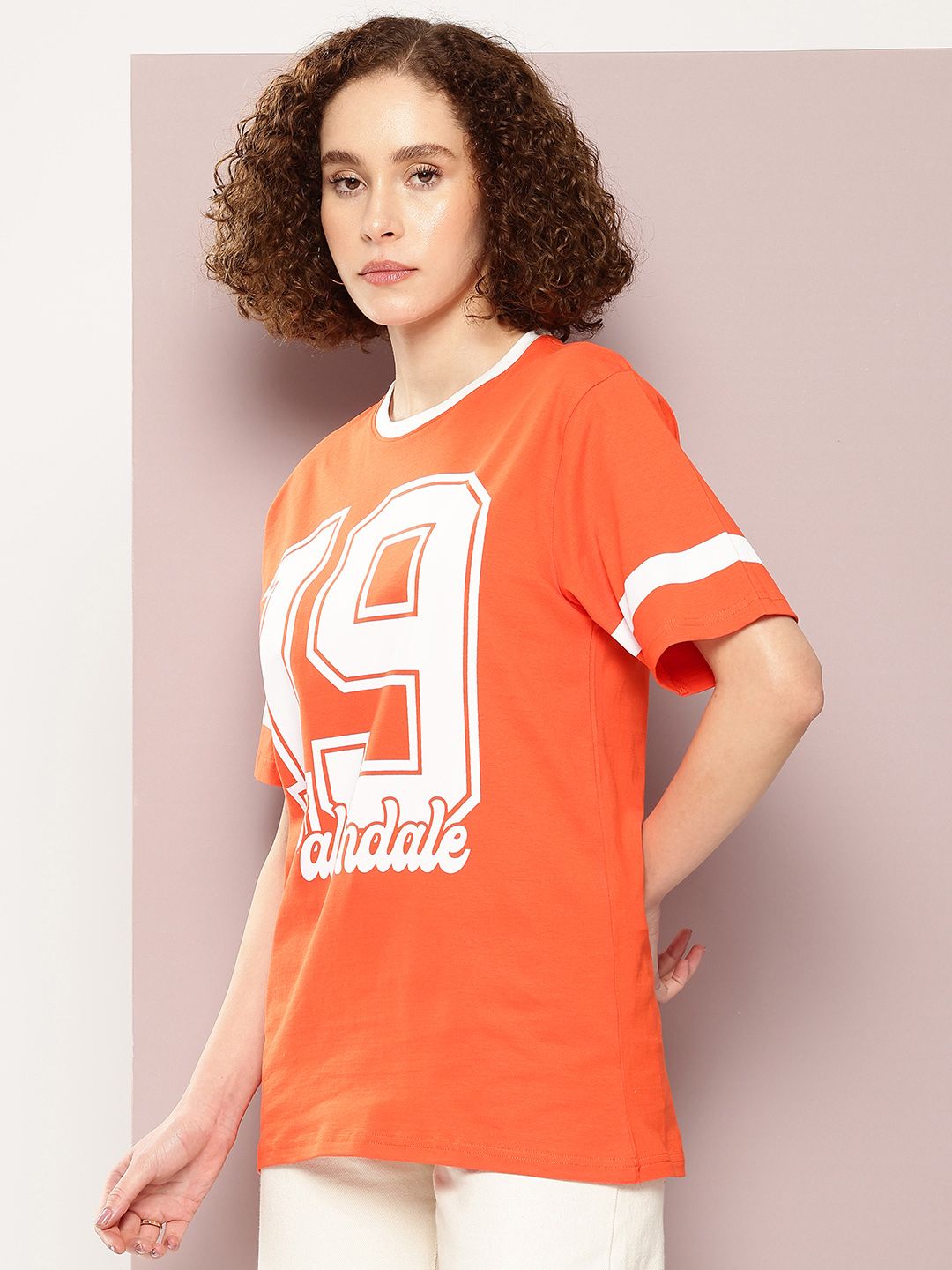 DILLINGER Women Typography Printed Pure Cotton Oversized T-shirt