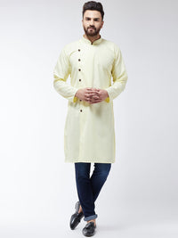 SOJANYA Lelaki Kuning Solid Kurta Lurus