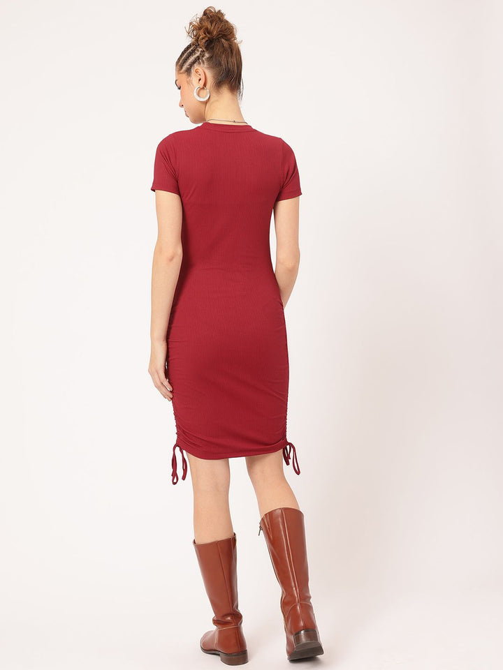 DressBerry Ruched Ribbed Bodycon Dress