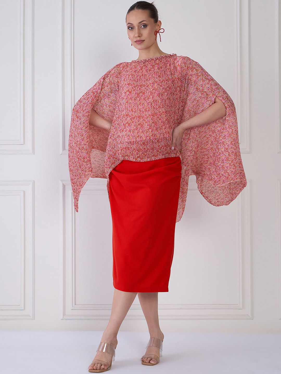 Antheaa Women Self Design Kaftan Top & Skirt Co-Ords