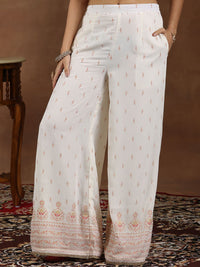 Libas Floral Printed Mirror Work Straight Kurta with Palazzos & Dupatta