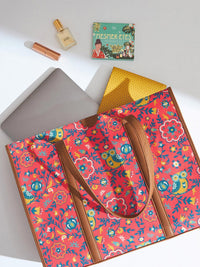 TEAL BY CHUMBAK Floral Printed Oversized Tote Bag