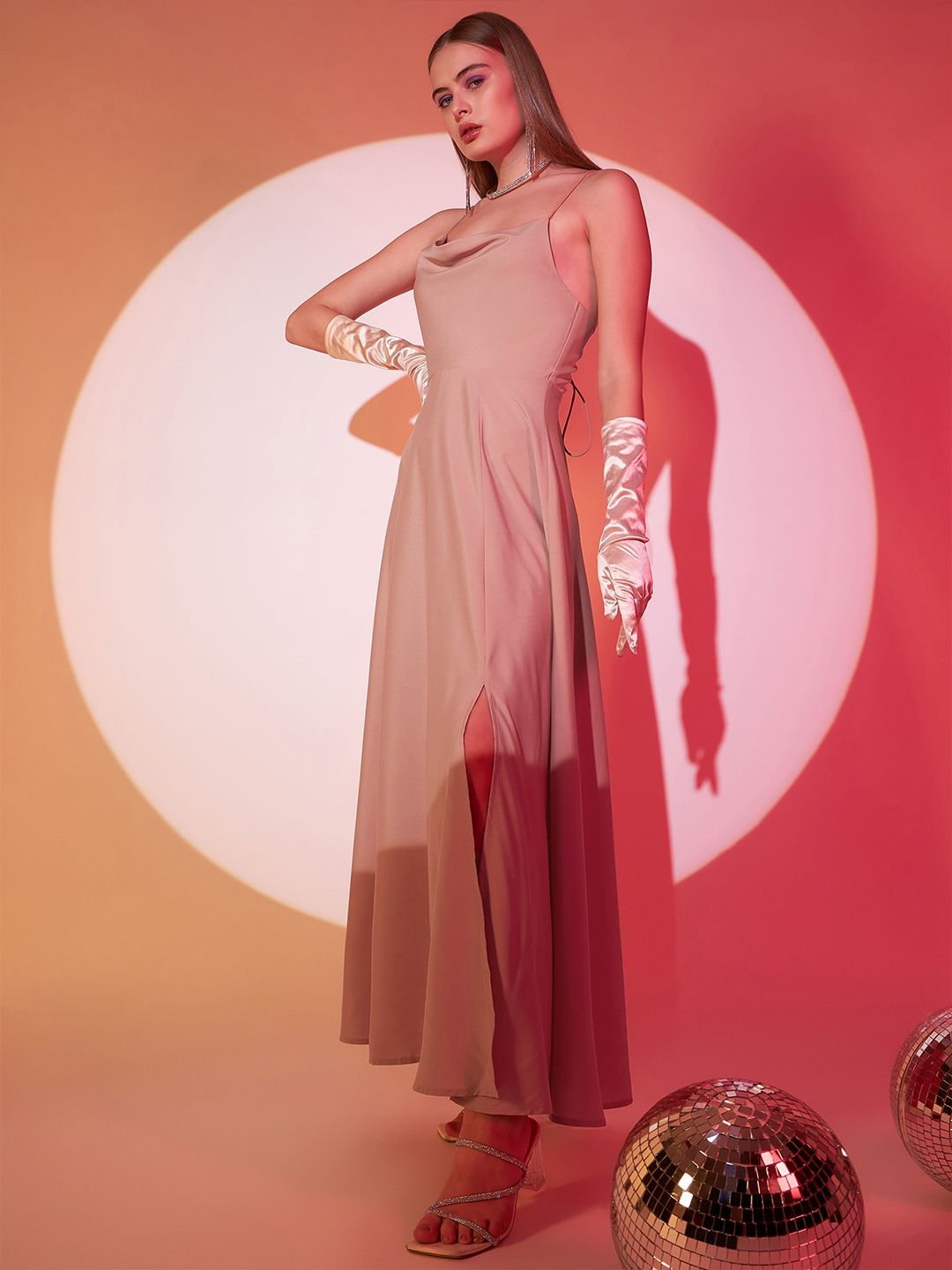 Berrylush Pink Fit & Flare Maxi Dress