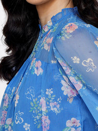 AND Floral Print High Neck Top