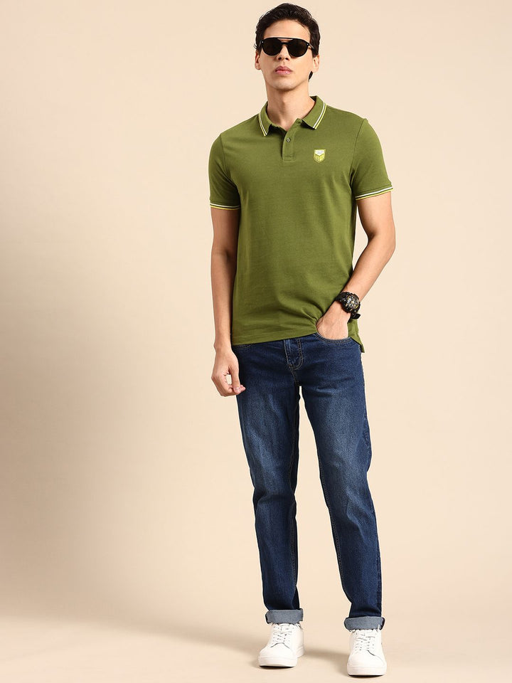 Menjadi kemeja t-shirt kolar kapas polo murni manusia