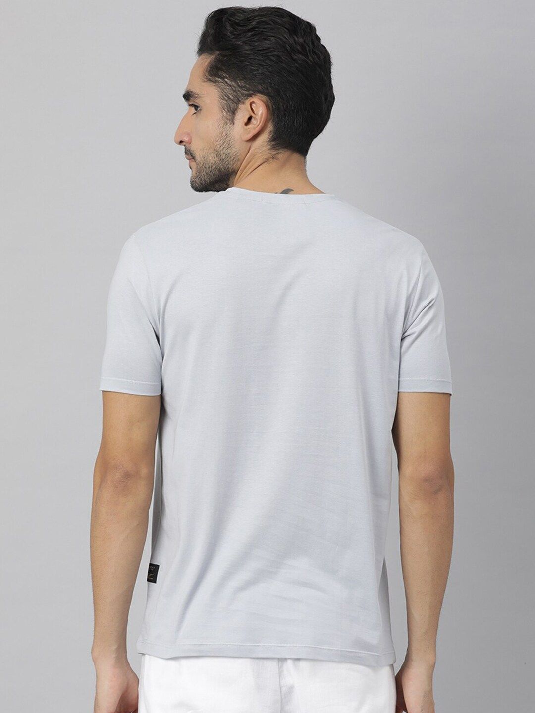 RARE RABBIT Men Mount Printed Pure Cotton Slim Fit T-Shirt