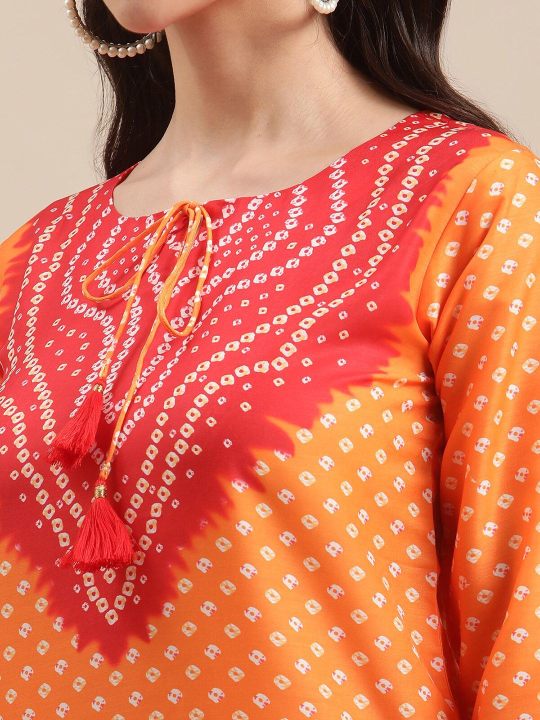 Varanga Women Yellow Ethnic Motifs Printed Thread Work Kurta