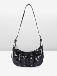 DressBerry Mini Hobo Bag with Lace-Up Detail