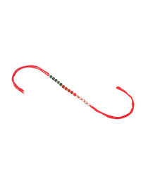 NVR Multicolor Artificial Beads Set of 2 Bhaiya Bhabhi Rakhi with Roli Chawal Chandan