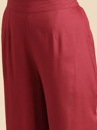 Anouk Women Red & Golden Ethnic Motifs Printed Gotta Patti Kurta with Palazzos