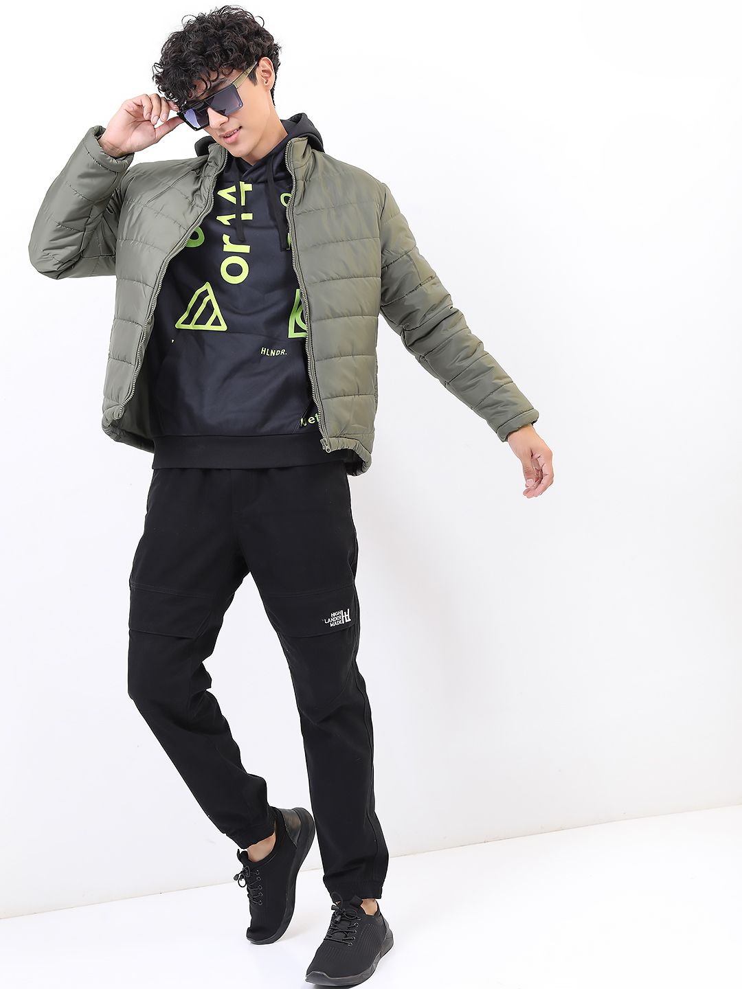 HIGHLANDER Men Olive Green Padded Jacket