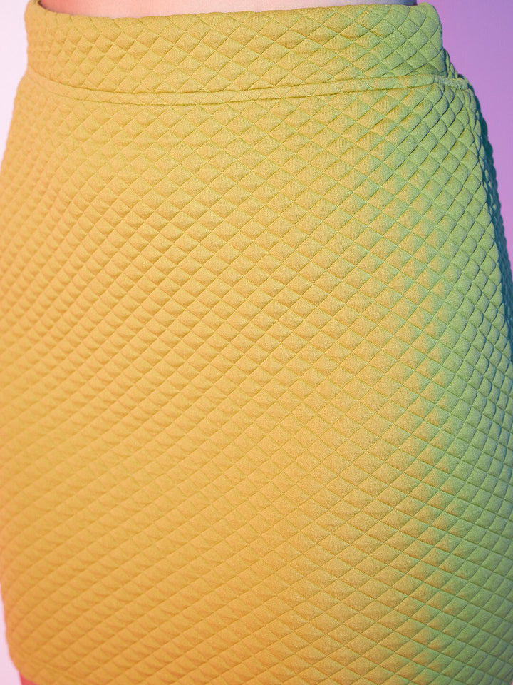 STREET 9 Self-Design Mini Pencil Skirt
