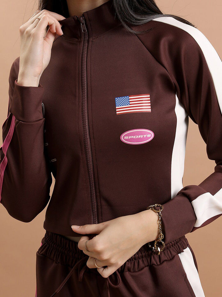 Tokyo Talkies Sporty Crop Jacket With Trouser