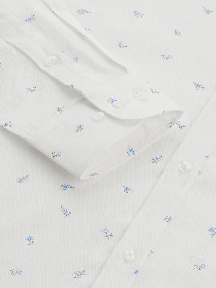 Park Avenue Men Slim Fit Floral Printed Pure Cotton Formal Shirt