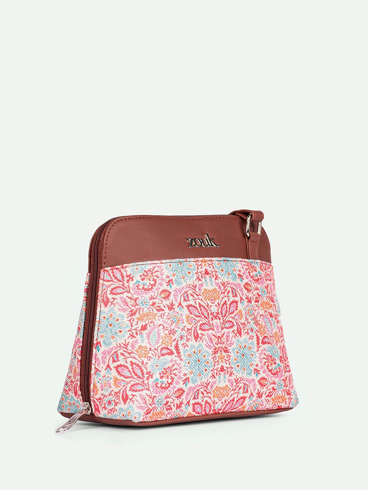 ZOUK Floral Printed Structured Sling Bag