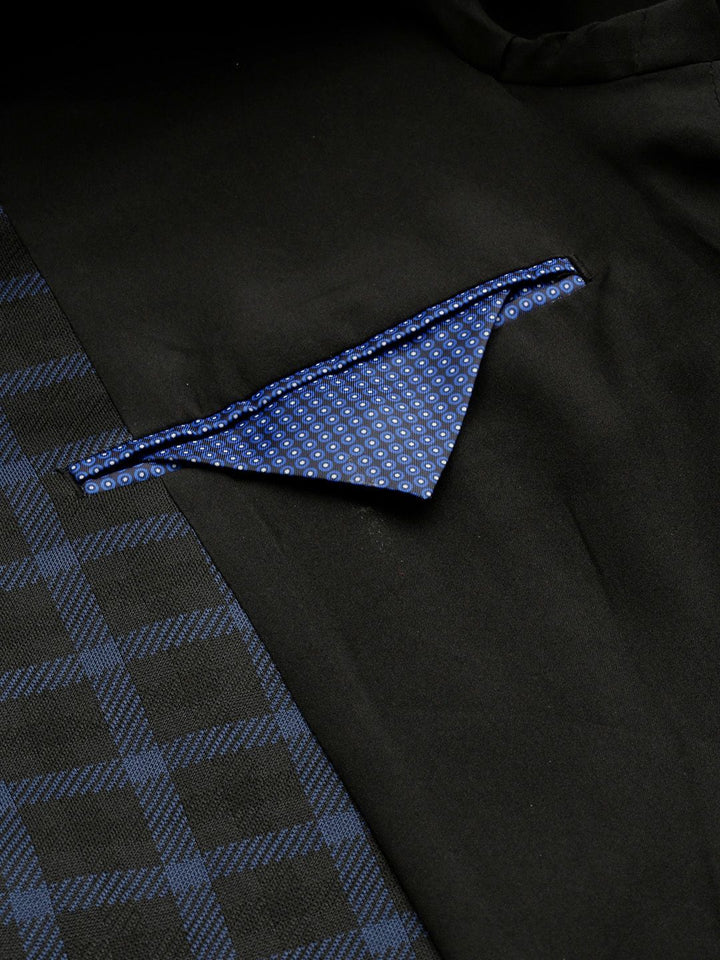 Park Avenue Checked Notched Lapel Slim Fit Single Breasted Formal Blazer