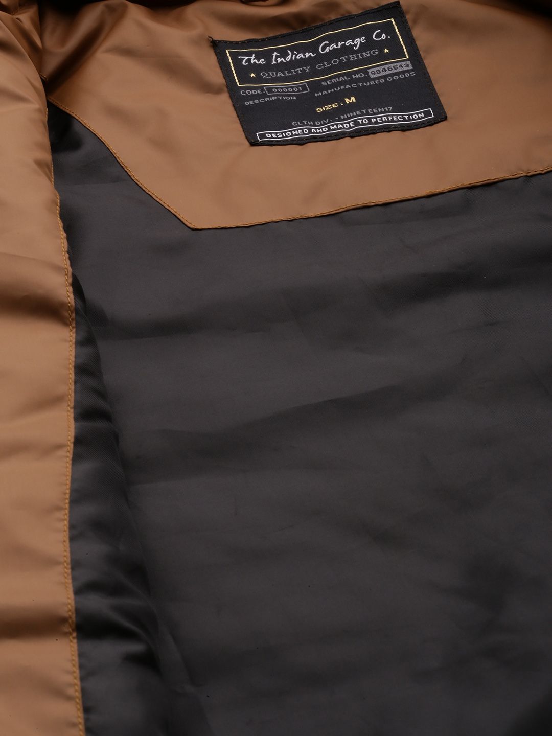 The Indian Garage Co Men Zip-Front Puffer Jacket with Zipper Pockets