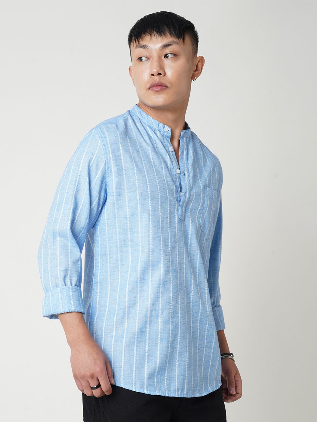 VASTRADO Band Collar Short Straight Kurta