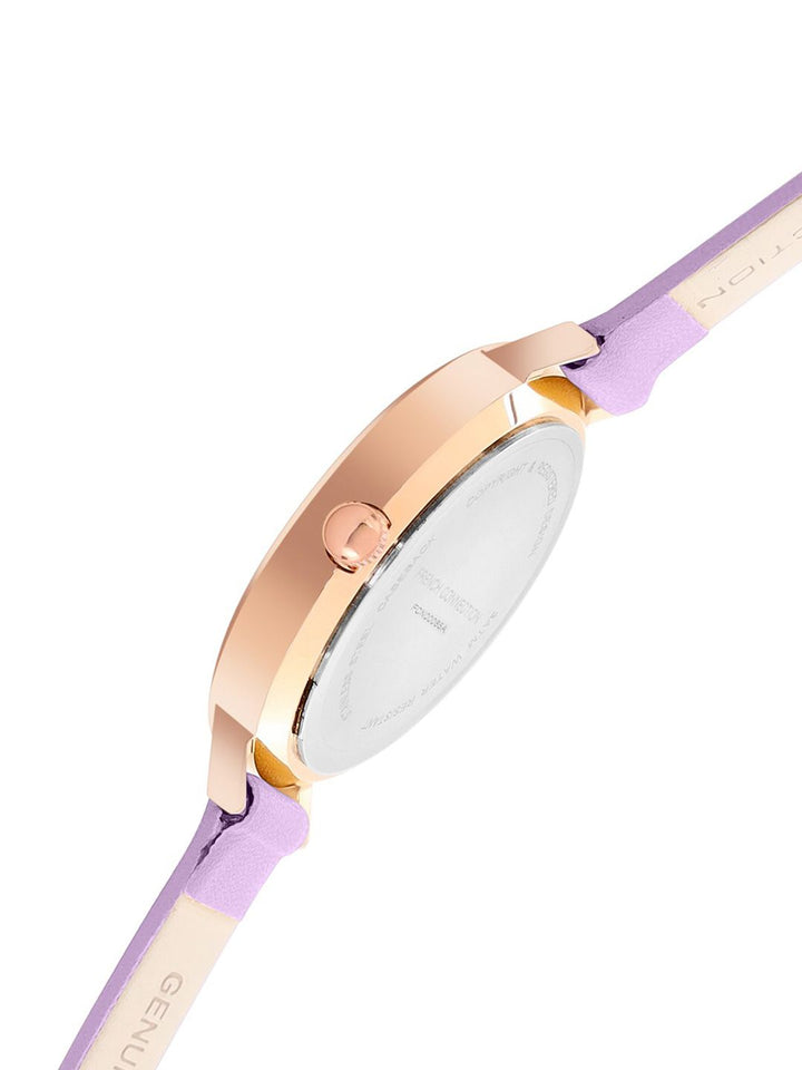 French Connection Women Embellished Dial & Leather Straps Analogue Watch FCN00065A