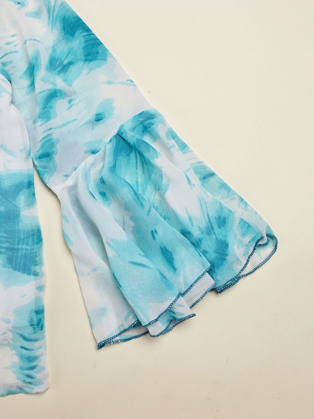 Cutiekins Girls Tie and Dye Print Flared Sleeve Shirt Style Top