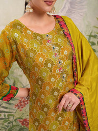 Vishudh Ethnic Motifs Embroidered Regular Beads and Stones Kurta with Trouser & Dupatta