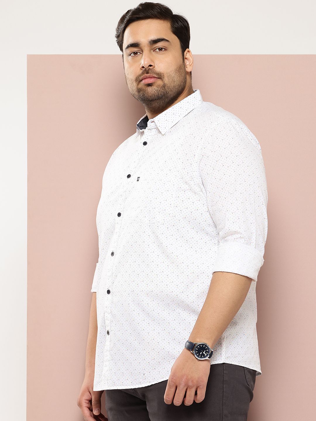 Thomas Scott Plus Size Premium Printed Pure Cotton Casual Shirt