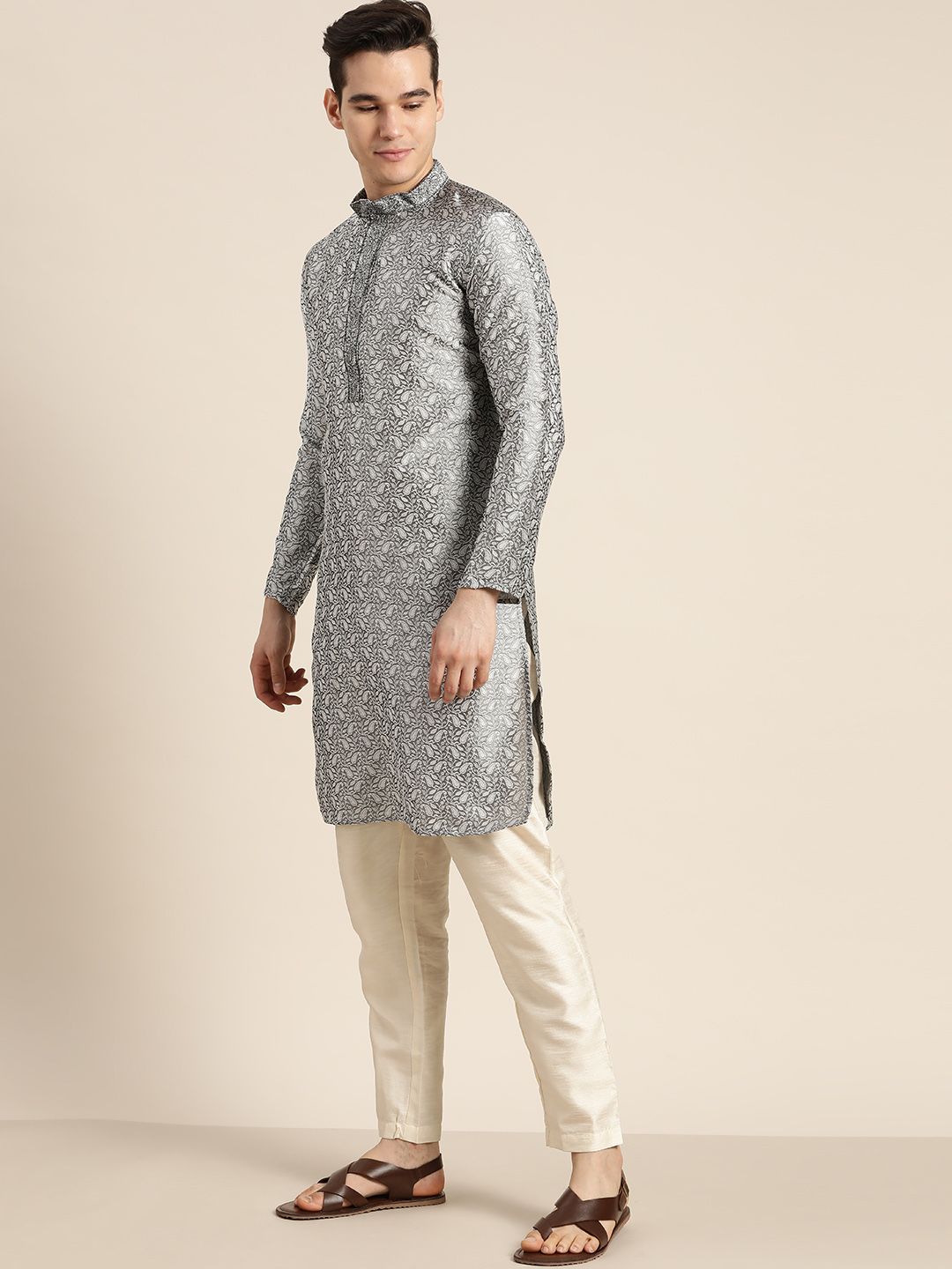 SOJANYA Paisley Silk Cotton Kurta