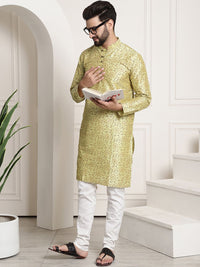 SOJANYA Floral Printed Kolar Mandarin Lengan Panjang Kurta Lurus