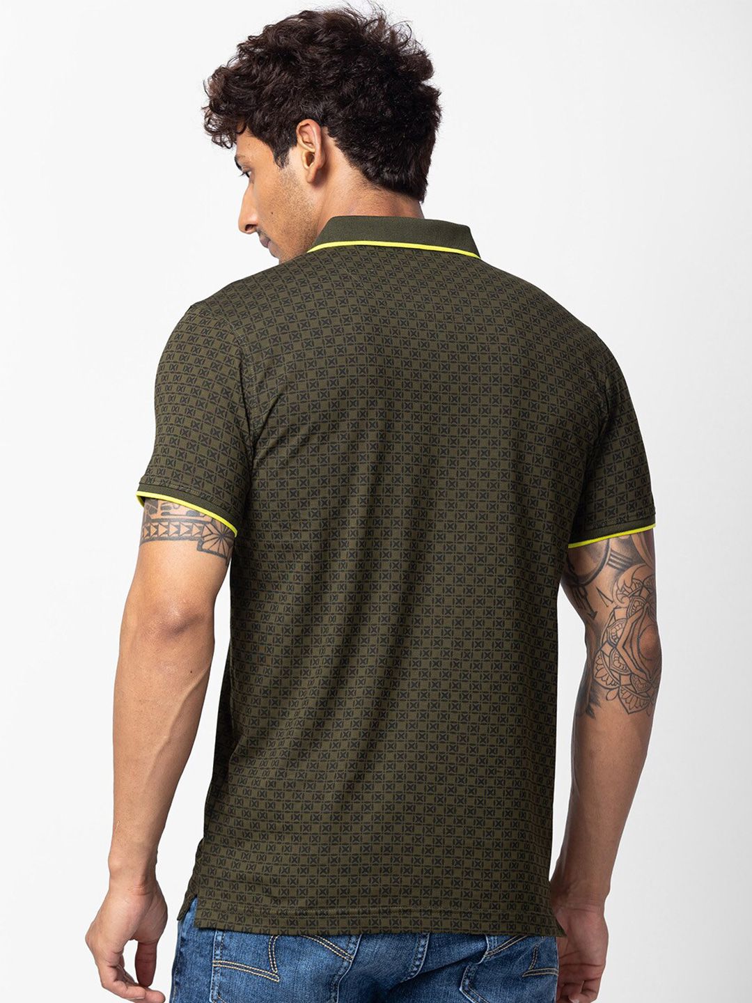 SPYKAR Men Cotton Printed Polo Collar T-shirt
