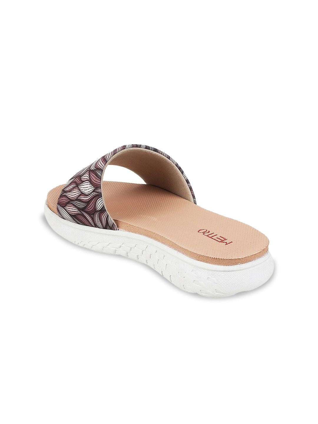 Metro Printed Open Toe Flats