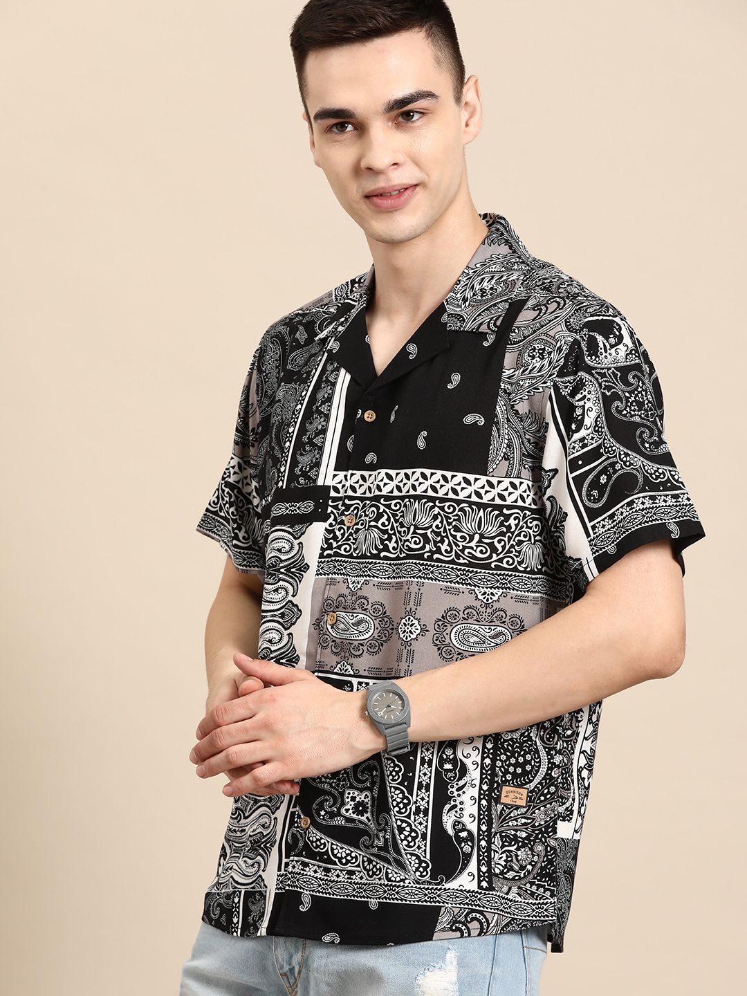 DENNISON  Smart Block Printed Casual Shirt