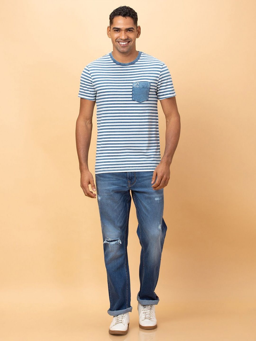 Being Human Men Striped Pockets T-shirt